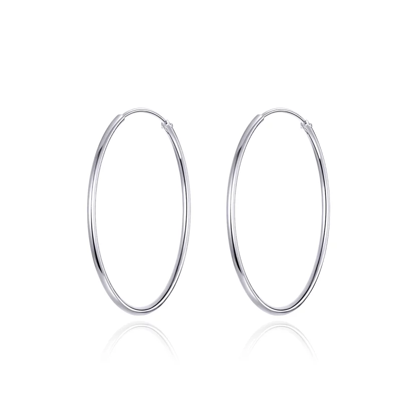 (image pour) Créoles Style PANDORA Ligne simple - SCE710