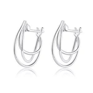 (image pour) Créoles Style PANDORA Lignes entrelacées - BSE443