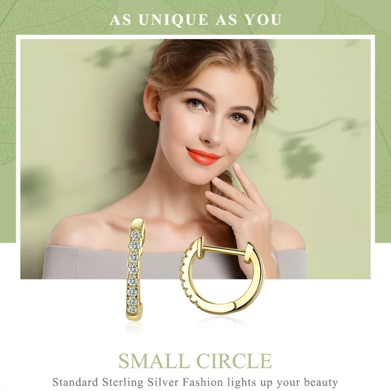 (image pour) Créoles Style PANDORA Petit cercle - SCE498 - Afficher 2