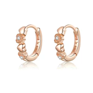 (image pour) Créoles Style PANDORA Rencontres coeurs - SCE445-C