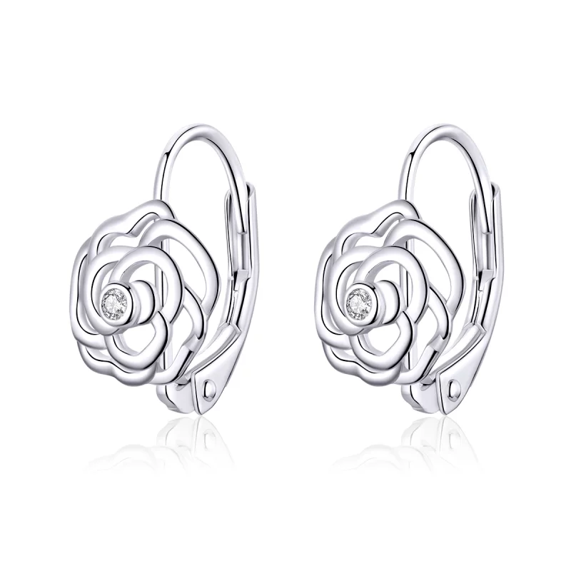 (image pour) Créoles Style PANDORA Rose - SCE745