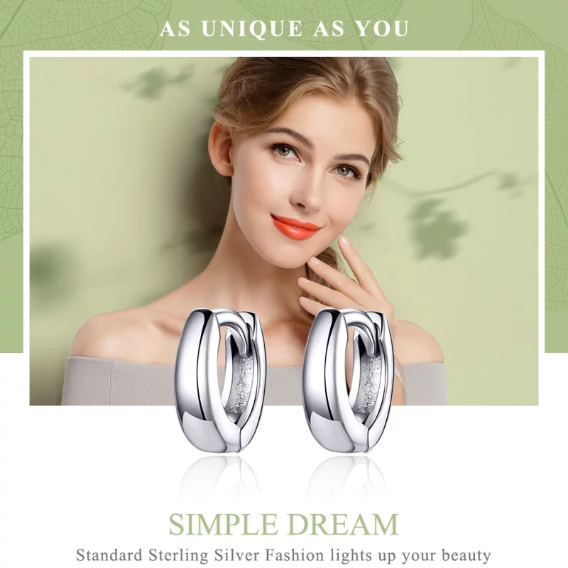 (image pour) Créoles Style PANDORA Rêve simple - SCE552 - Afficher 3