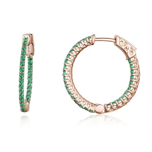 (image pour) Créoles Style PANDORA Style vert - SCE511