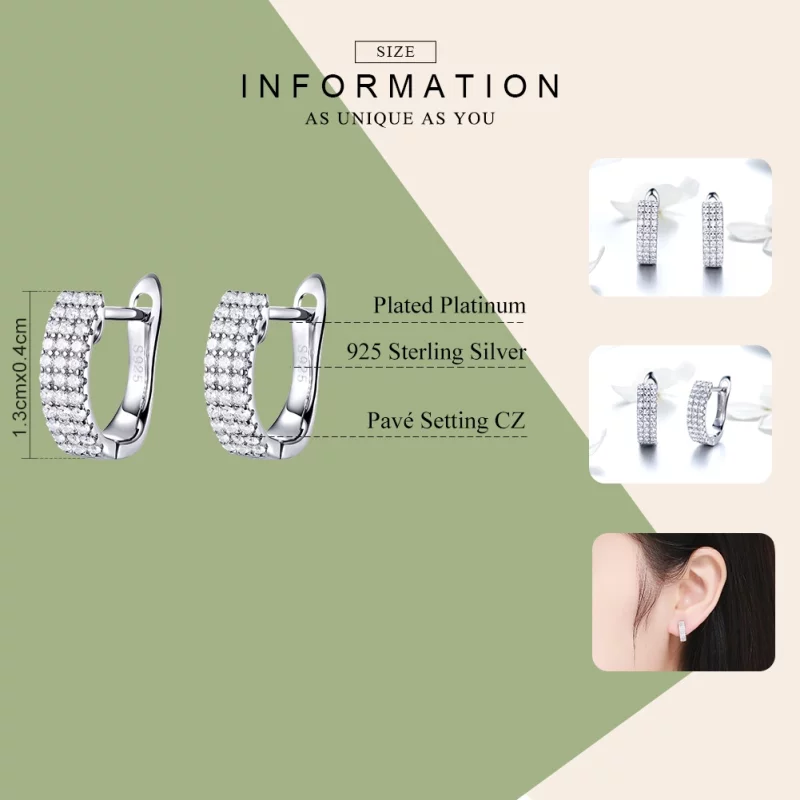 (image pour) Créoles Style PANDORA Temps brillant - SCE560 - Afficher 2
