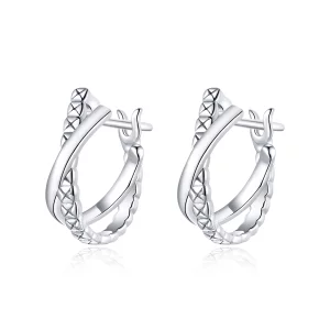 (image pour) Créoles Style PANDORA Texture du cuir - BSE440
