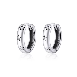 (image pour) Créoles Style PANDORA Étoiles anti-allergiques - SCE873
