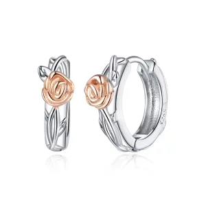 (image pour) Créoles Style PANDORA Vigne rose Bicolore - SCE971