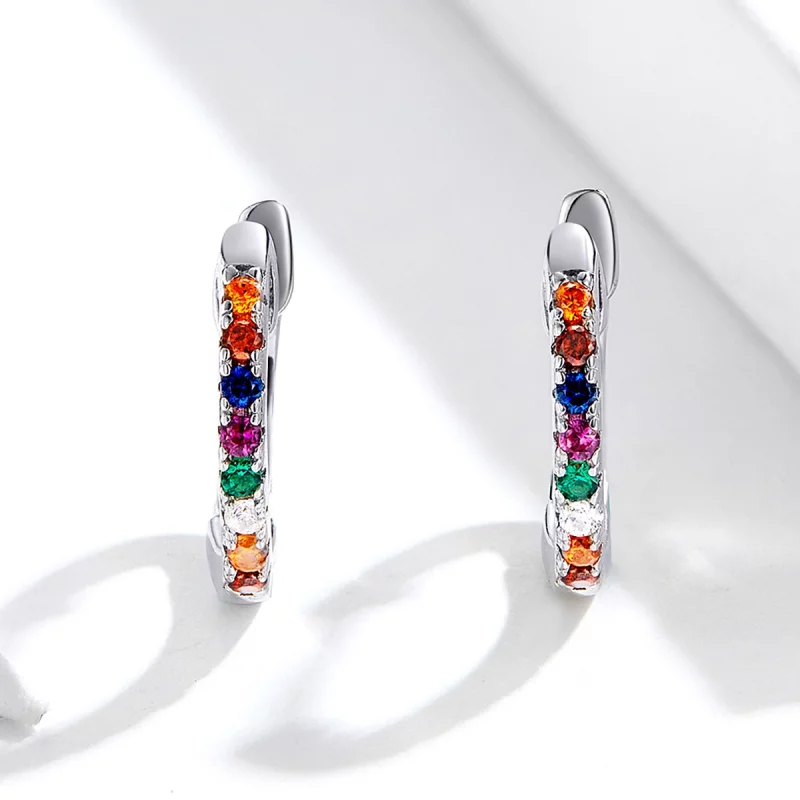 (image pour) Créoles Style PANDORA Zircon coloré - SCE721 - Afficher 2