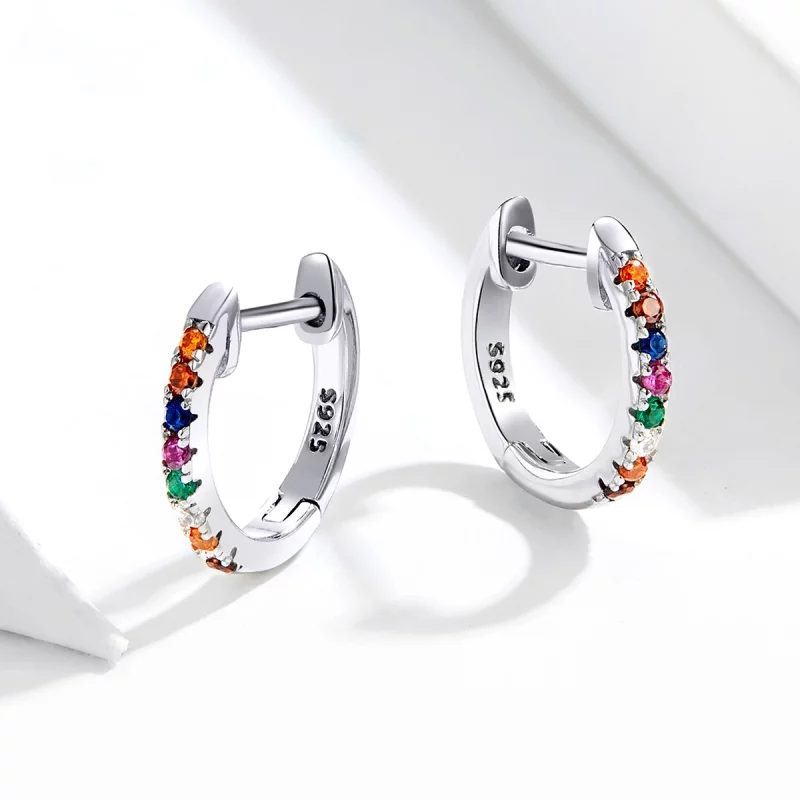 (image pour) Créoles Style PANDORA Zircon coloré - SCE721 - Afficher 4