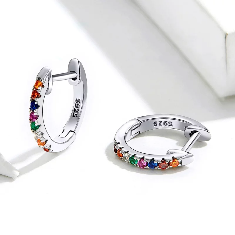 (image pour) Créoles Style PANDORA Zircon coloré - SCE721 - Afficher 5