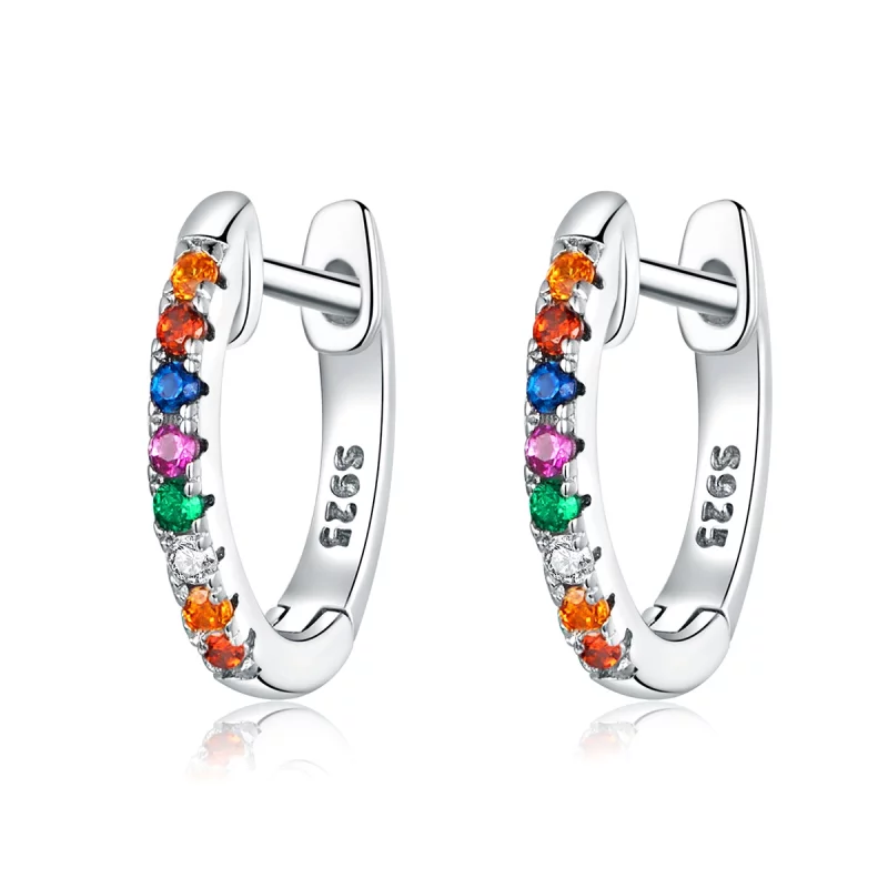 (image pour) Créoles Style PANDORA Zircon coloré - SCE721