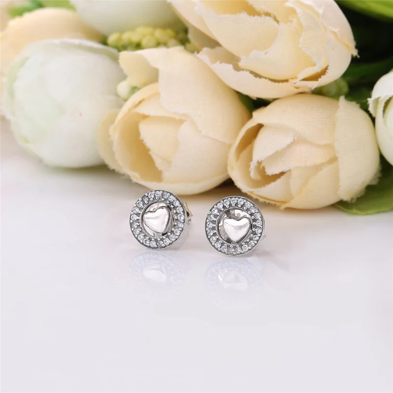 (image pour) Cœurs PANDORA Pour Toujours, boucles d’oreilles - 297709CZ - Afficher 2