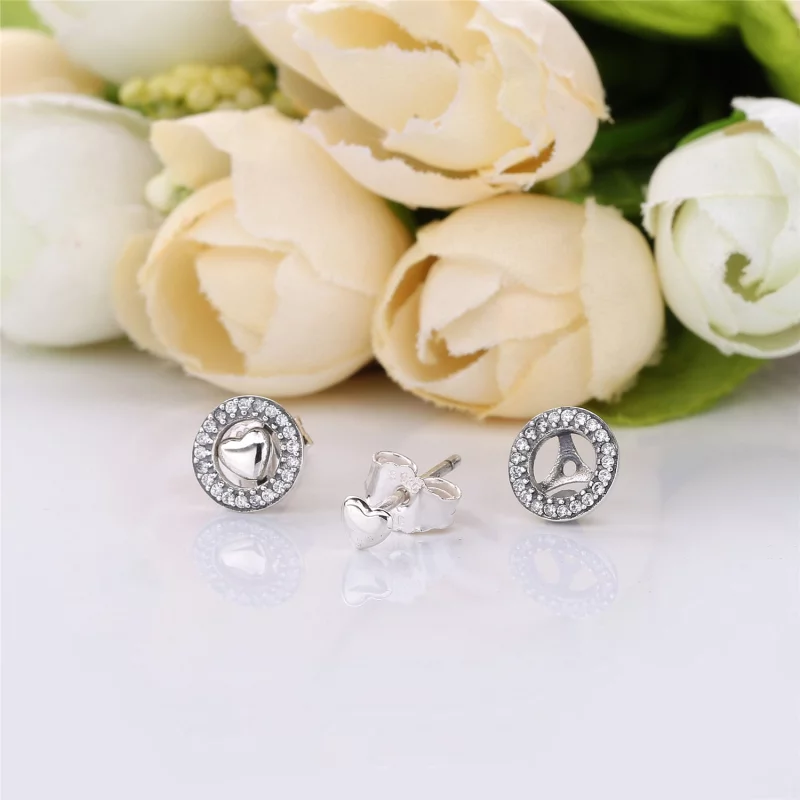 (image pour) Cœurs PANDORA Pour Toujours, boucles d’oreilles - 297709CZ - Afficher 3