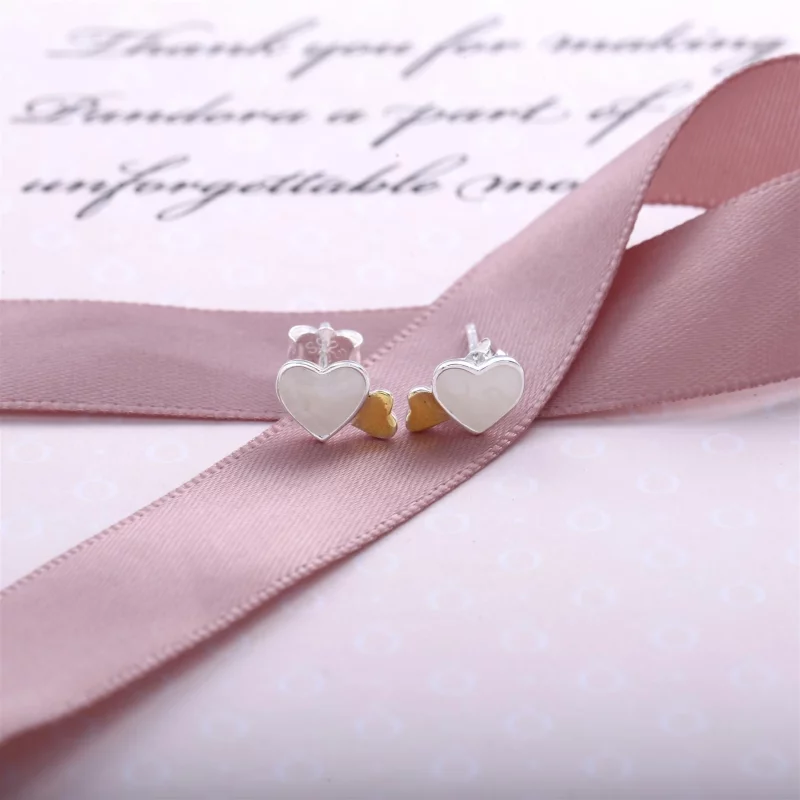 (image pour) PANDORA - Boucles d'Oreilles Coeurs Lumineux - 290697MOP - Afficher 3