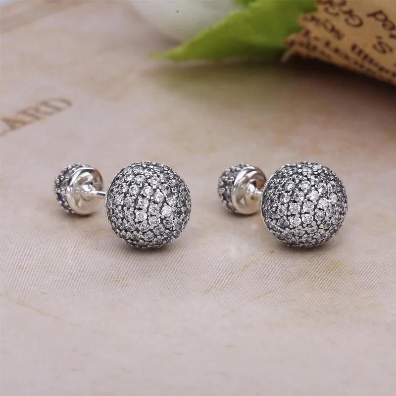(image pour) PANDORA - Boucles d'Oreilles Double-Face Gouttes Pavées - 290737CZ - Afficher 2