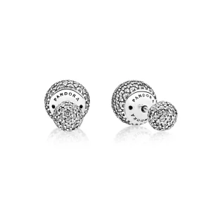 (image pour) PANDORA - Boucles d'Oreilles Double-Face Gouttes Pavées - 290737CZ