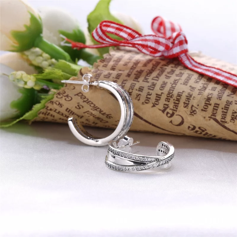 (image pour) PANDORA - Boucles d'oreilles Entrelacs - 290730CZ - Afficher 3