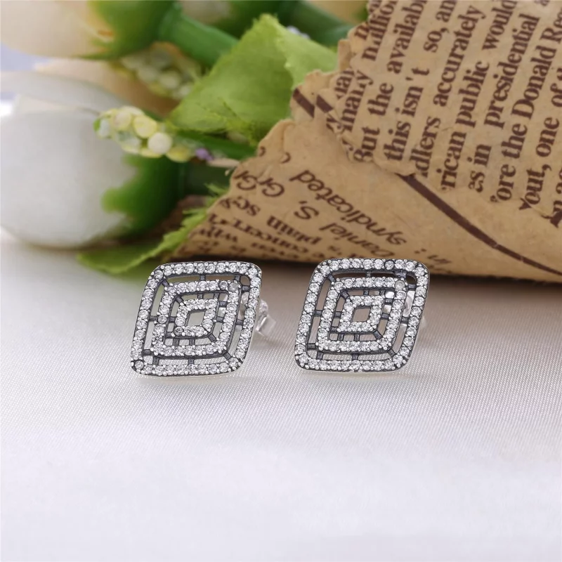(image pour) PANDORA - Boucles d'Oreilles Lignes Géométriques - 296208CZ - Afficher 2