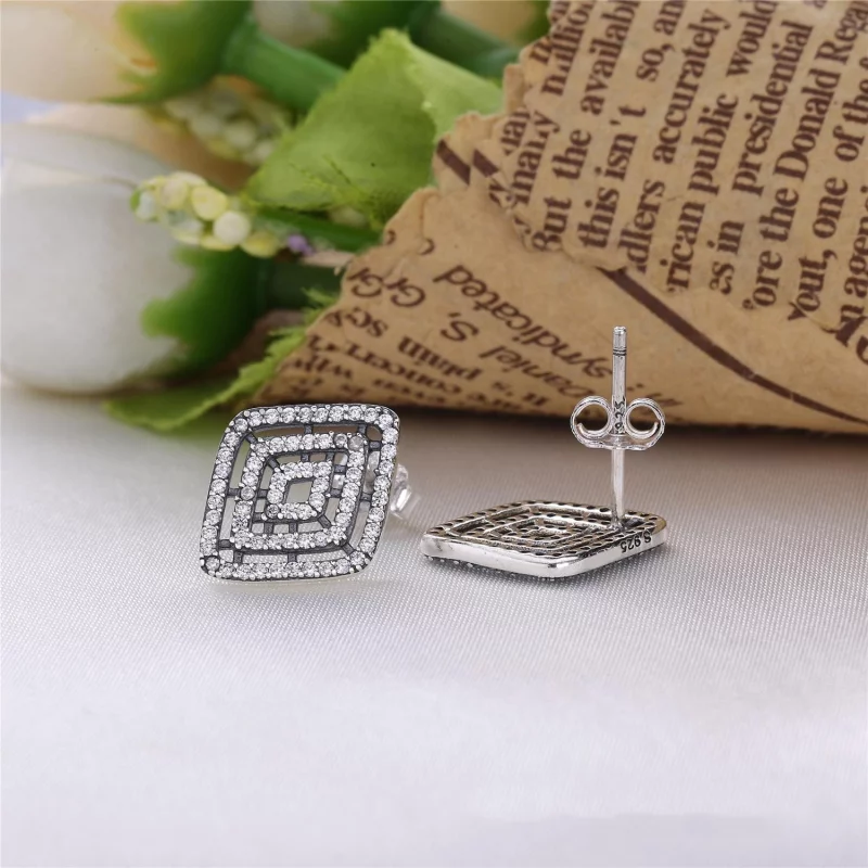 (image pour) PANDORA - Boucles d'Oreilles Lignes Géométriques - 296208CZ - Afficher 3
