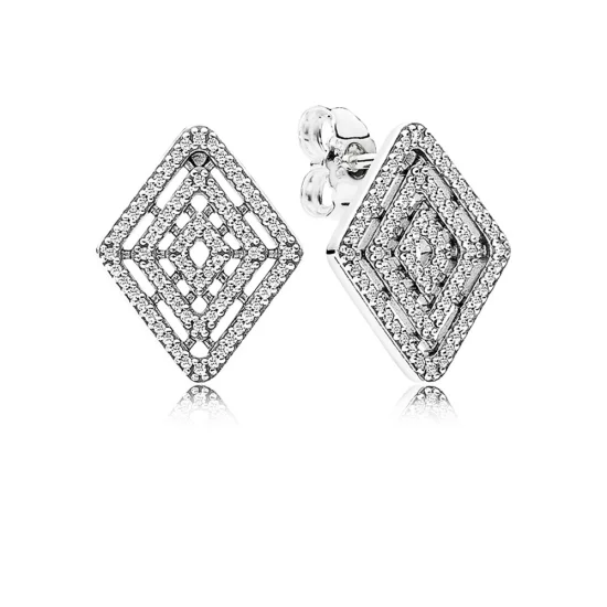 (image pour) PANDORA - Boucles d'Oreilles Lignes Géométriques - 296208CZ