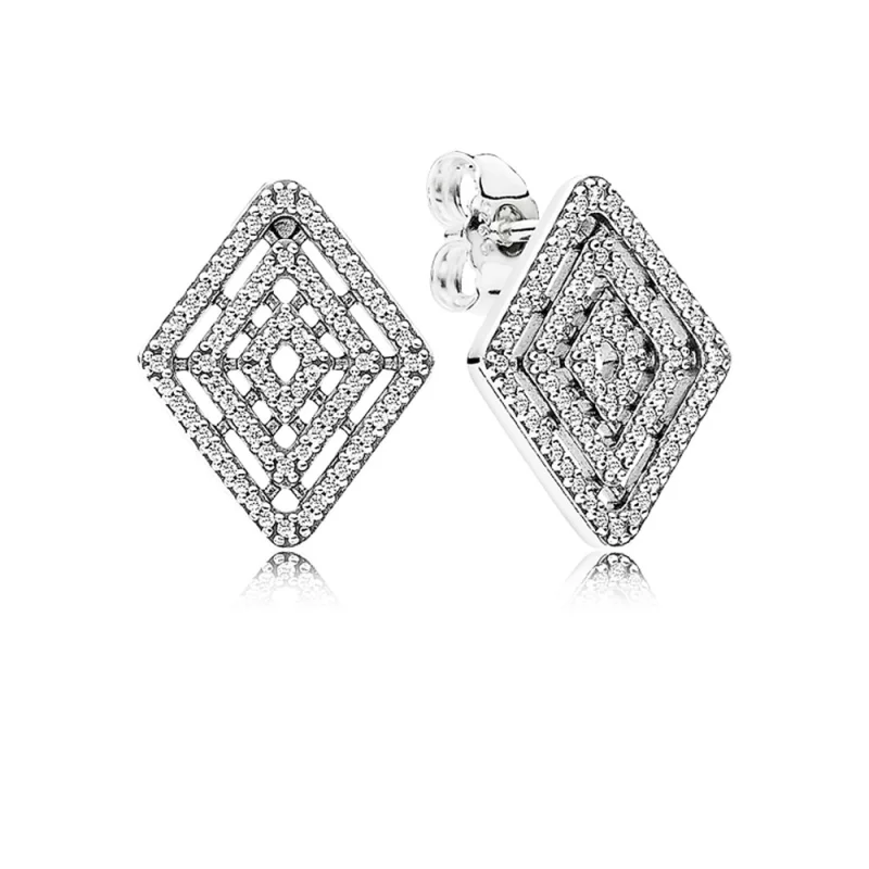 (image pour) PANDORA - Boucles d'Oreilles Lignes Géométriques - 296208CZ