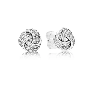 (image pour) PANDORA - Boucles d'Oreilles Nœuds d'Amour Scintillants - 290696CZ