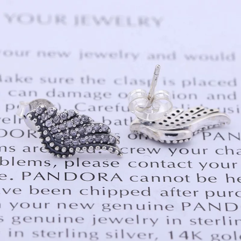 (image pour) PANDORA - Boucles d'Oreilles Plumes Majestueuses - 290581CZ - Afficher 2
