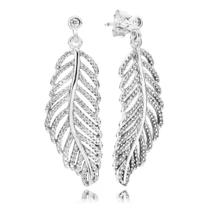 (image pour) PANDORA - Boucles d'Oreilles Plumes Scintillantes - 290584CZ