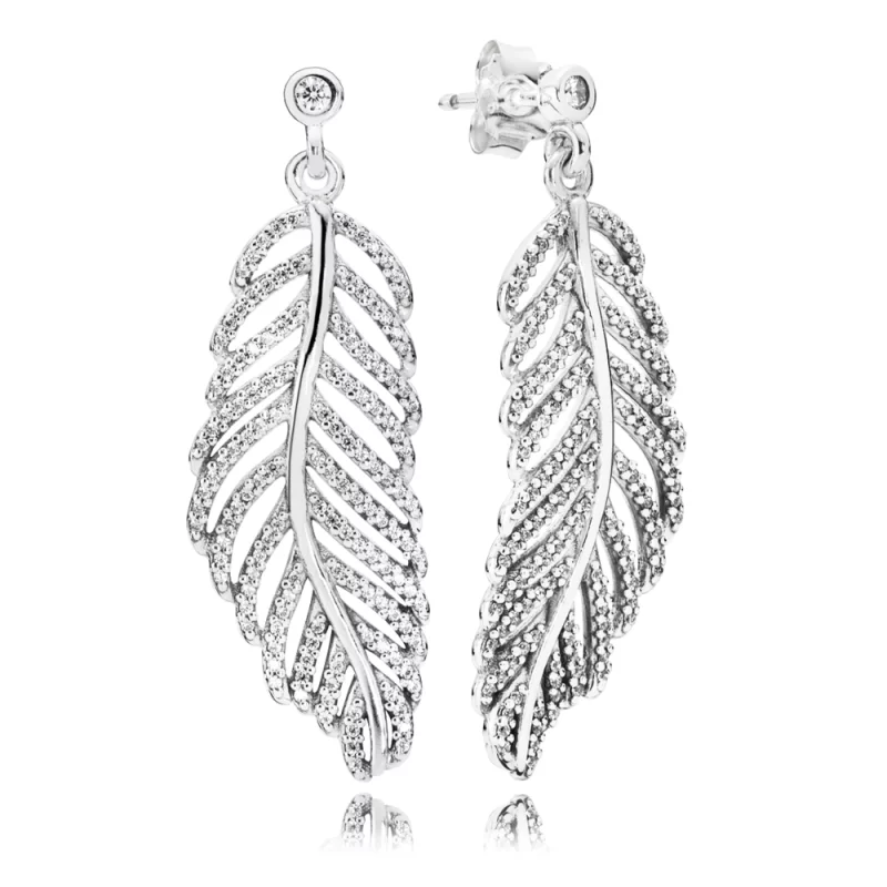 (image pour) PANDORA - Boucles d'Oreilles Plumes Scintillantes - 290584CZ