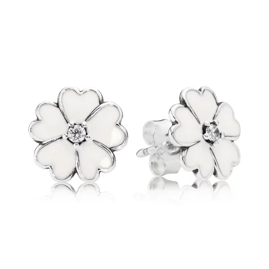 (image pour) PANDORA - Boucles d'Oreilles Primevère Blanche - 290569EN12