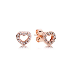 (image pour) PANDORA - Clous d'oreilles Cœurs Volés Rose - 280528CZ