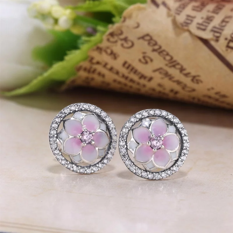 (image pour) PANDORA - Clous d'Oreilles Fleurs de Magnolia - 290739PCZ - Afficher 2