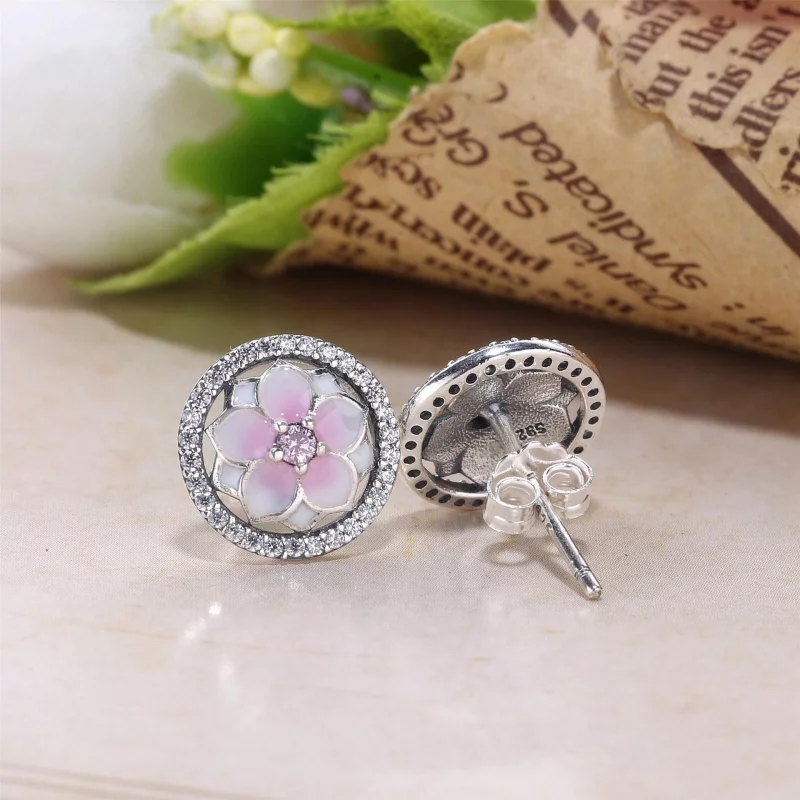 (image pour) PANDORA - Clous d'Oreilles Fleurs de Magnolia - 290739PCZ - Afficher 3