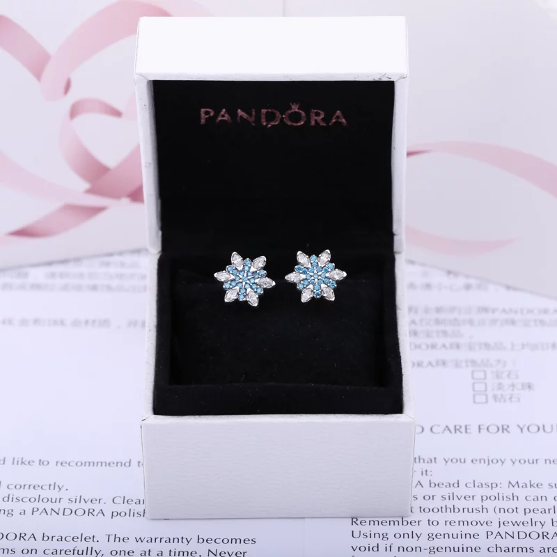 (image pour) PANDORA - Clous d'Oreilles Flocons de Neige Cristallisés - 290590NBLMX - Afficher 2