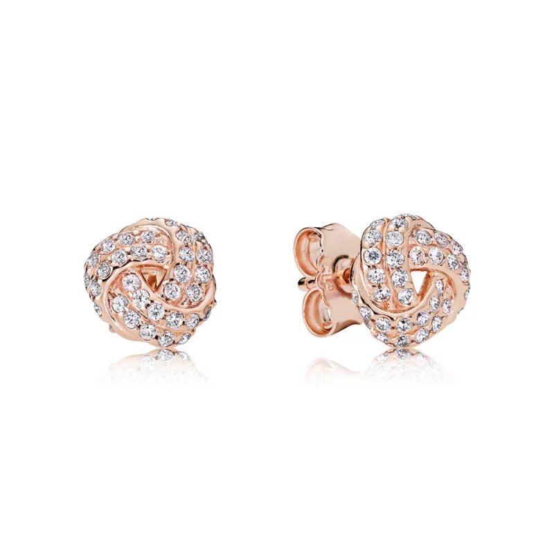 (image pour) PANDORA - Clous d'Oreilles Nœuds de l'Amour Scintillants - 280696CZ