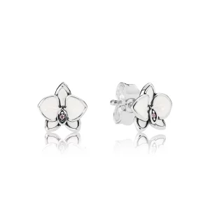 (image pour) PANDORA - Clous d'Oreilles Orchidées Blanches - 290749EN12