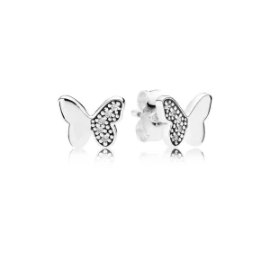 PANDORA - Clous d'Oreilles Papillons flottants - 290693CZ (image pour) PANDORA - Clous d'Oreilles Papillons flottants - 290693CZ