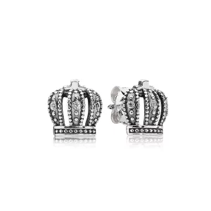 (image pour) PANDORA - Couronne royale, cz incolore - 290539CZ - Boucles d’oreilles