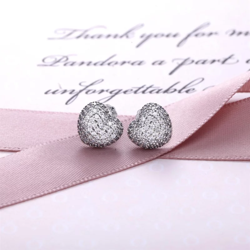 (image pour) PANDORA - Dans mon cœur, cz incolore - 290541CZ - Boucles d’oreilles - Afficher 2