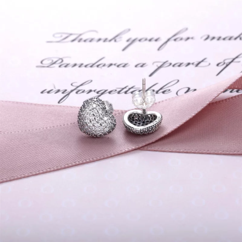(image pour) PANDORA - Dans mon cœur, cz incolore - 290541CZ - Boucles d’oreilles - Afficher 3