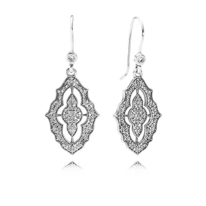 (image pour) PANDORA - Dentelle scintillante, cz incolore - 290563CZ - Boucles d’oreilles