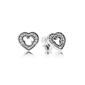 (image pour) PANDORA - Disney, Silhouette de Mickey - 290579CZ - Boucles d’oreilles