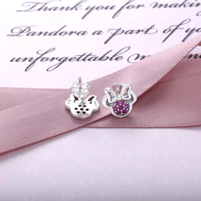 (image pour) PANDORA - Disney, Simplement Minnie - 290580CZR - Boucles d’oreilles - Afficher 3