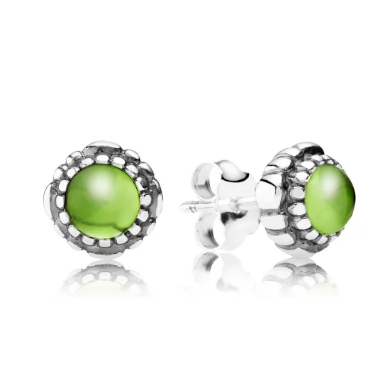 (image pour) PANDORA - Fleurs de fête, août, péridot - 290543PE - Boucles d’oreilles