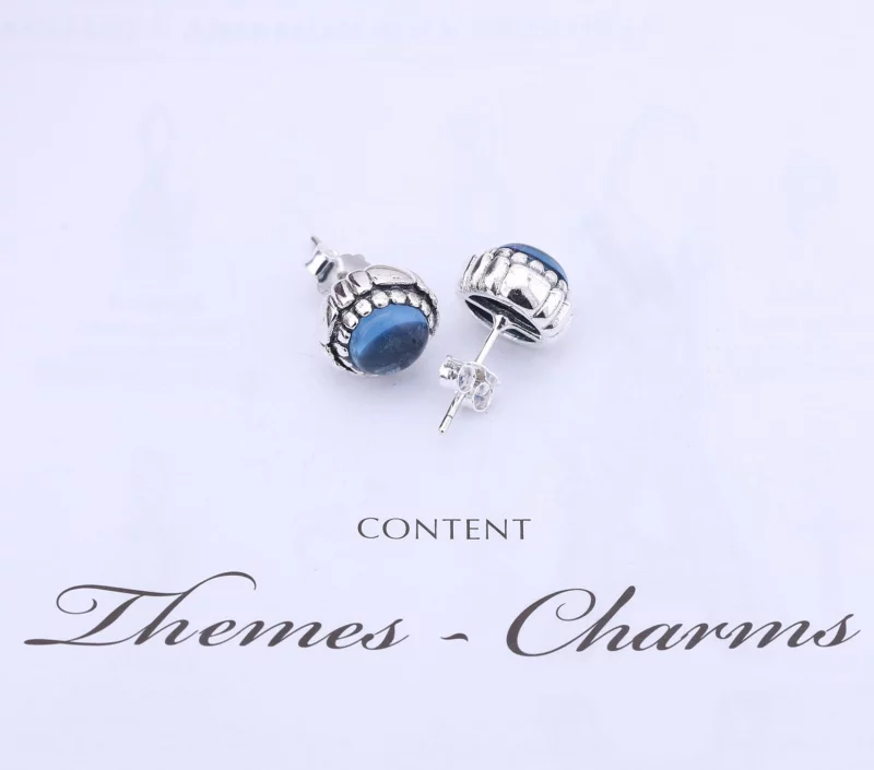 (image pour) PANDORA - Fleurs de fête, décembre, turquoise - 290543TQ - Boucles d’oreilles - Afficher 2