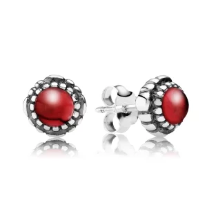PANDORA - Fleurs de fête janvier • grenat - 290543GA - Boucles d’oreilles (image pour) PANDORA - Fleurs de fête janvier • grenat - 290543GA - Boucles d’oreilles