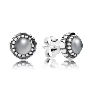 PANDORA - Fleurs de fête, juin, pierre de lune grise - 290543MSG - Boucles d’oreilles (image pour) PANDORA - Fleurs de fête, juin, pierre de lune grise - 290543MSG - Boucles d’oreilles
