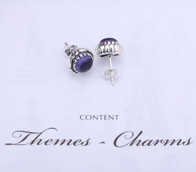(image pour) PANDORA - Fleurs de fête, septembre, lapis-lazuli - 290543LP - Boucles d’oreille - Afficher 2
