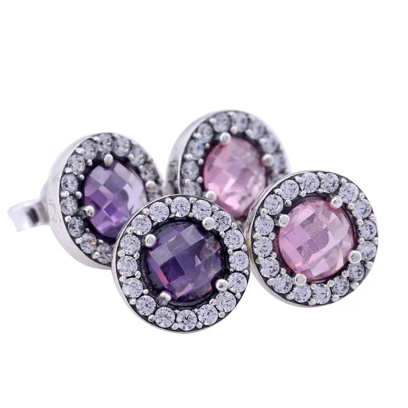 (image pour) PANDORA - Héritage glamour, améthyste et cz incolore - 290548AM - Boucles d’orei - Afficher 3