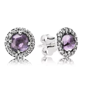 (image pour) PANDORA - Héritage glamour, améthyste et cz incolore - 290548AM - Boucles d’oreilles